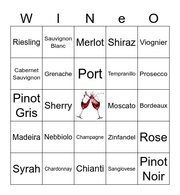 Wine Down Wednesday Bingo Card