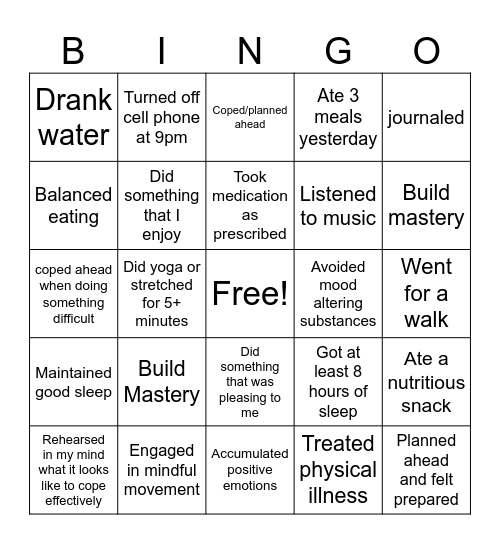 DBT ABC PLEASE Bingo Card
