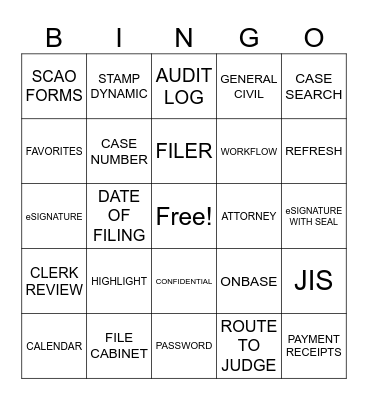 MI FILE Bingo Card