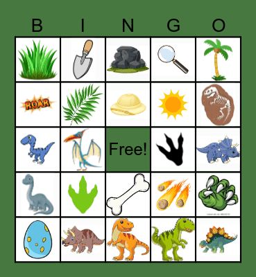 Dinosaur Bingo Card