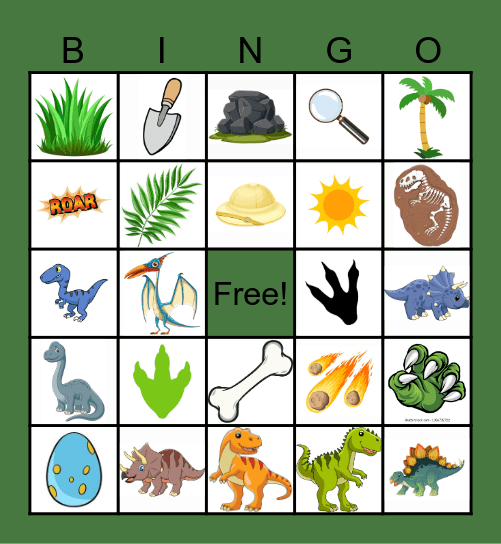 Dinosaur Bingo Card