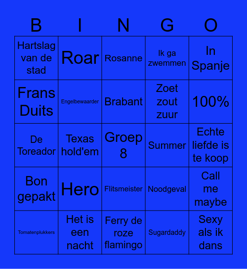 Muziekbingo! Bingo Card