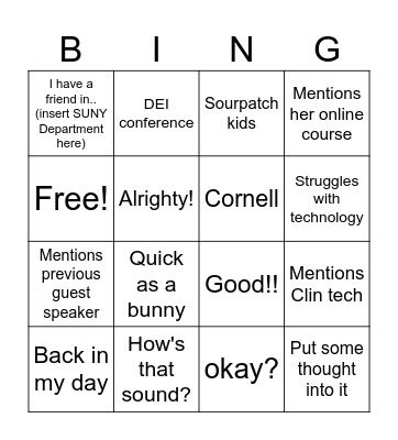 Jackie DEI Bingo Card