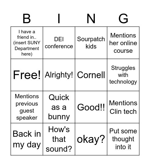 Jackie DEI Bingo Card