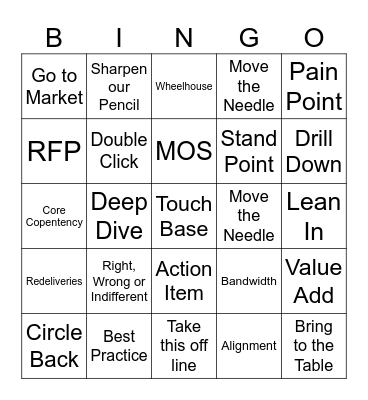 BUILDER BUSINESS CALL Bingo Card