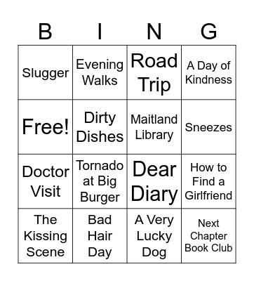 Lucky Dogs, Lost Hats and Dating Don'ts Bingo Card