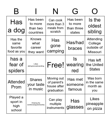 Icebreaker Bingo: Find Someone Who Bingo Card
