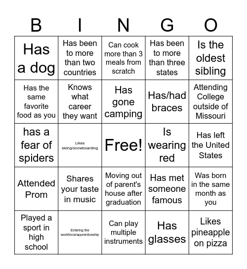 Icebreaker Bingo: Find Someone Who Bingo Card