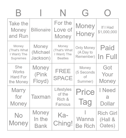7/6 - 7/7/2025 💵 Bingo Card