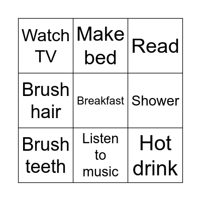 Daily Routine Bingo Card