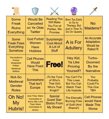Medieval May Reading Bingo Card