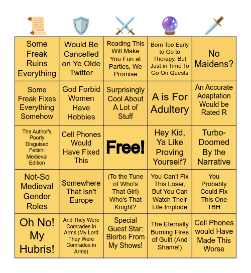 Medieval May Reading Bingo Card