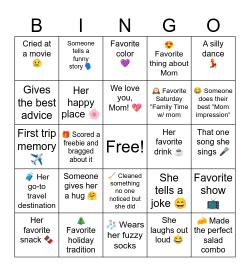 Noemy Bday Bingo Card