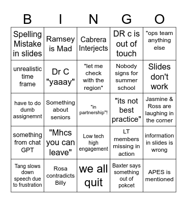 PD bingo Card