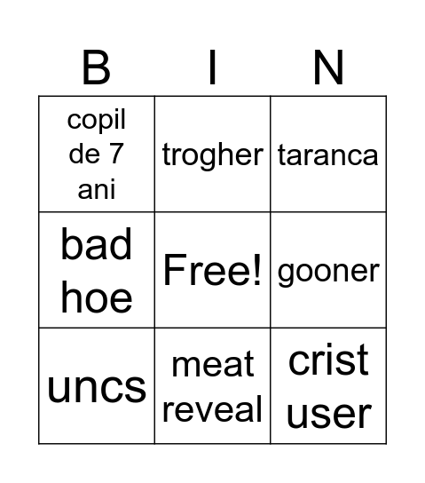 ome tv Bingo Card