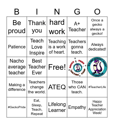 Desert Sage Teacher Appreciation Bingo Card