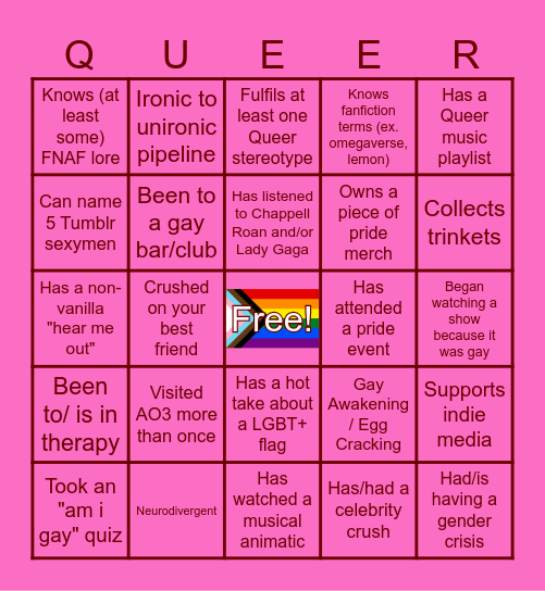 GSA Bingo ◕ヘ◕ Bingo Card