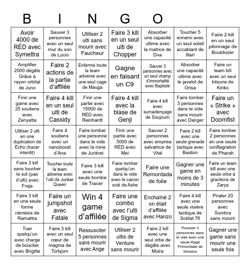 Bingo Overwatch 2 vs 2 Bingo Card