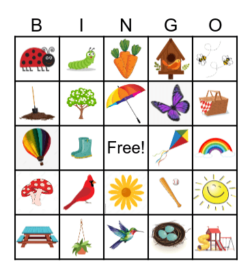 Spring Theme Bingo Card