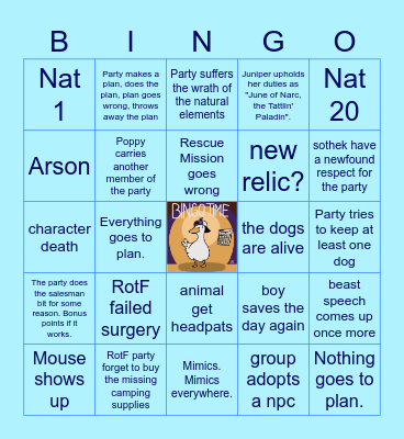 Rime of the Frostmaiden Ep. 5 | Kelvin's Cairn Bingo Card