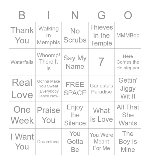 8/3 - 8/4/2025 Bingo Card