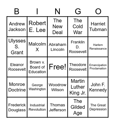 APUSH Bingo Card