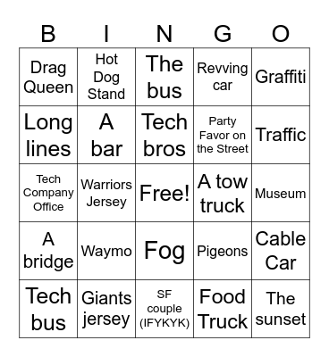Date Bingo Card