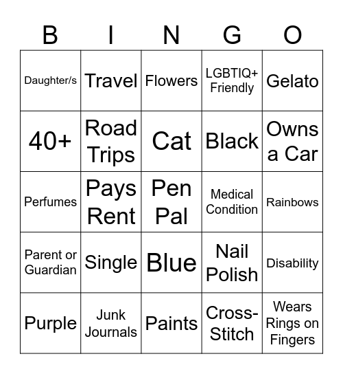 Katie ~ PenPal BINGO Card