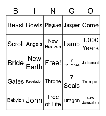 Revelation Bingo Card