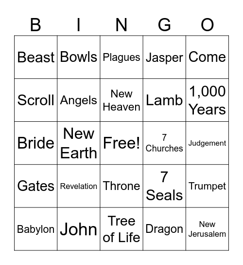 Revelation Bingo Card