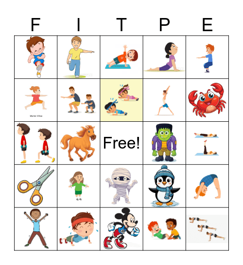 Fitness Bingo Card