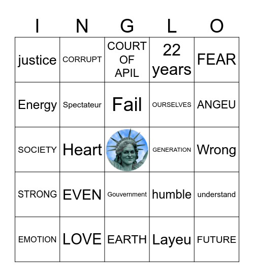 Gloglo bingo Card