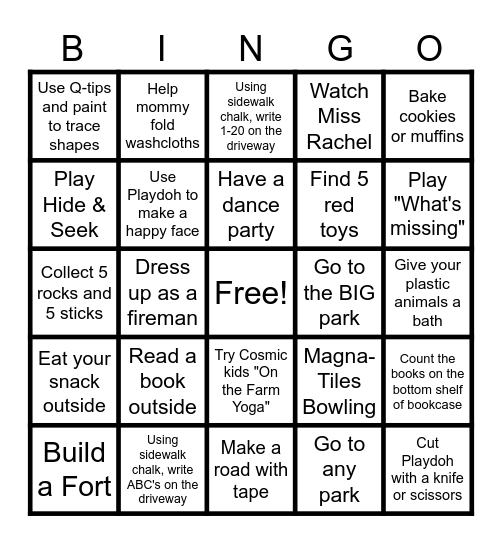 Bibi's Bingo Card