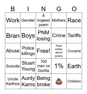 Finals Bingo Card