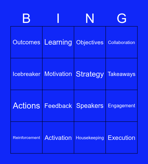 Sales Activation day bingo Card