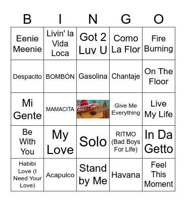 Latin American Bingo Card