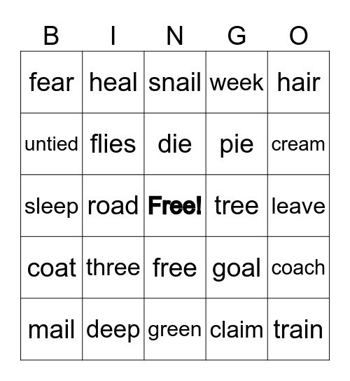 Double Vowels 1st Vowel Makes The Sound Bingo Card