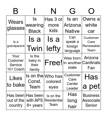 ICE BREAKER BINGO Card