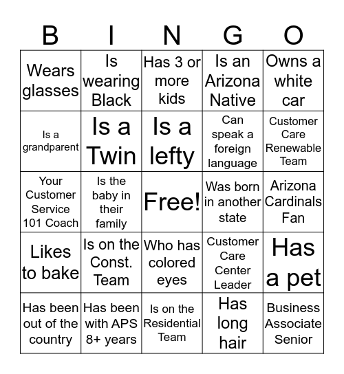 ICE BREAKER BINGO Card