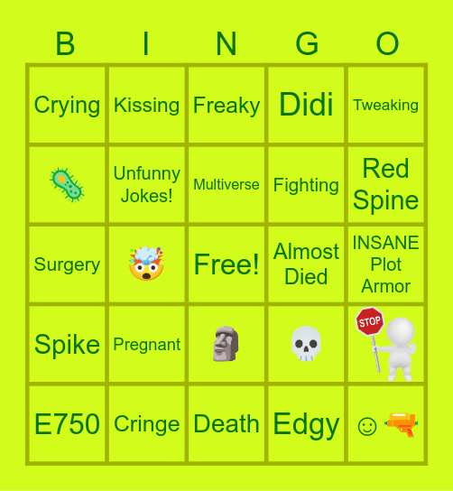 E750 Bingo Card