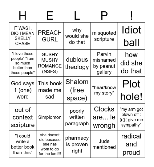 parmesean bingo Card
