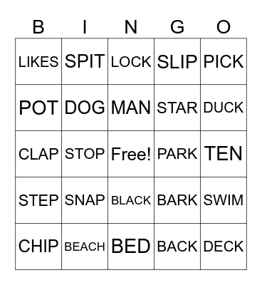 PHONICS BINGO! Bingo Card
