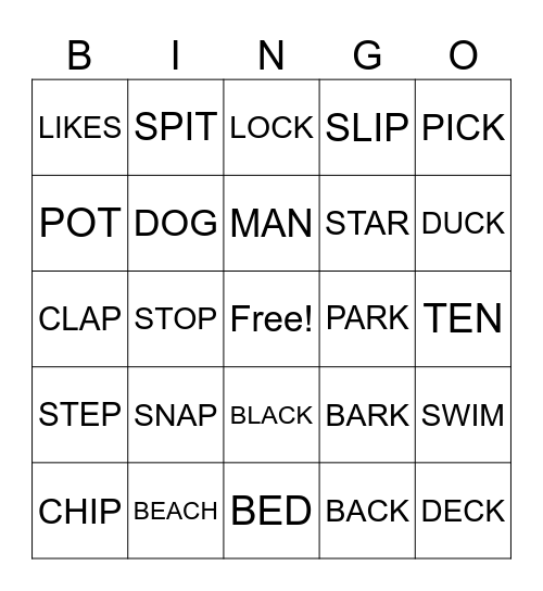 PHONICS BINGO! Bingo Card