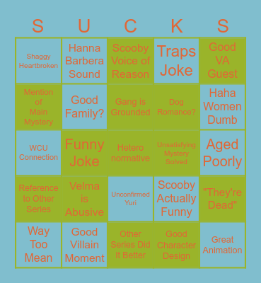 Mystery Inc Bingo Card