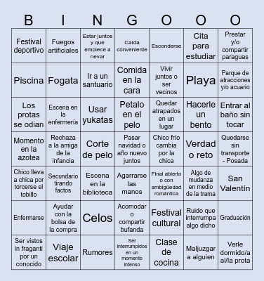 Clichés en anime Bingo Card