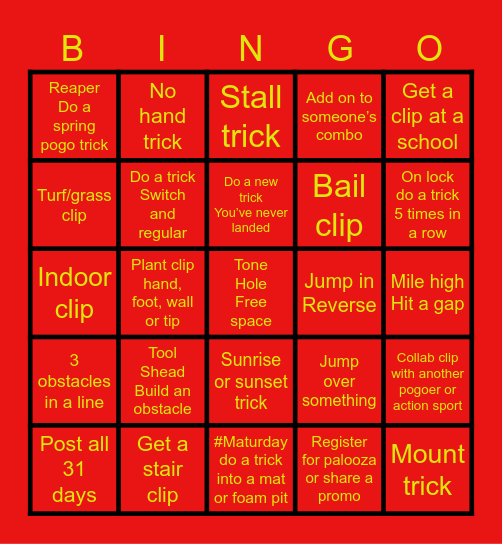 POGO ALL MAY Bingo Card