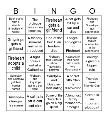 Fire and Ice Bingo Card