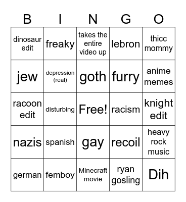 Turbo Bandid Bingo Card