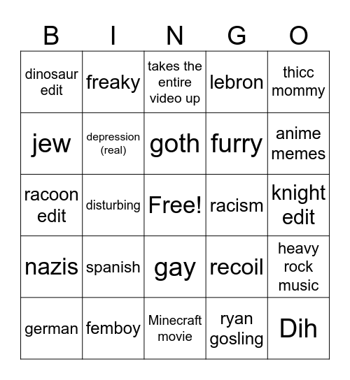 Turbo Bandid Bingo Card