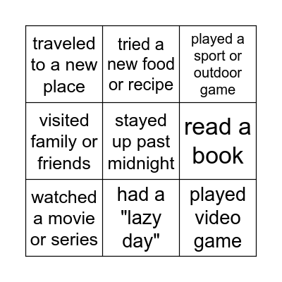 Find someone who... Bingo Card